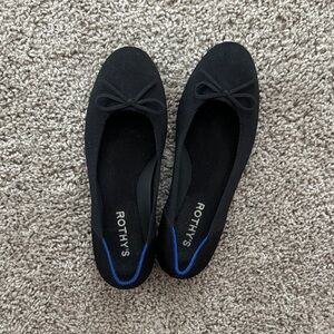 Rothy's Black Knit Ballet Flats with Bow